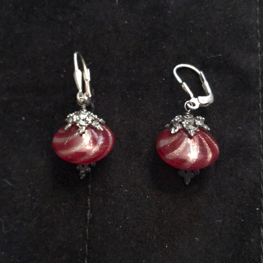 Sterling Silver Hand Blown Glass Earrings